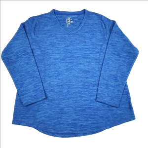 Made For Life Blue V Neck Fleece Sweater Size Large